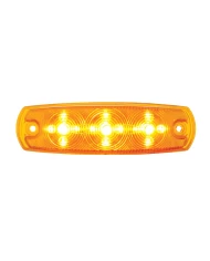 (CARD) 3 AMBER LED RECTANGULAR CLEARANCE/MARKER LIGHT - AMBER LENS