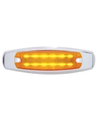 (CARD) 12 AMBER LED PETERBILT RECTANGULAR CLEARANCE/MARKER LIGHT W/ STAINLESS STEEL BEZEL - AMBER LENS (CARD) 12 AMBER LED PETERBILT RECTANGULAR CLEARANCE/MARKER LIGHT W/ STAINLESS STEEL BEZEL - AMBER LENS
