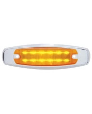 (BULK) 12 AMBER LED PETERBILT RECTANGULAR CLEARANCE/MARKER LIGHT W/ STAINLESS STEEL BEZEL - AMBER LENS (BULK) 12 AMBER LED PETERBILT RECTANGULAR CLEARANCE/MARKER LIGHT W/ STAINLESS STEEL BEZEL - AMBER LENS