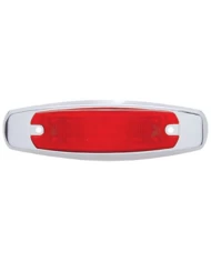 (CARD) 12 RED LED PETERBILT RECTANGULAR CLEARANCE/MARKER LIGHT W/ STAINLESS STEEL BEZEL - RED LENS (CARD) 12 RED LED PETERBILT RECTANGULAR CLEARANCE/MARKER LIGHT W/ STAINLESS STEEL BEZEL - RED LENS