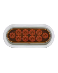 (BULK) 10 AMBER LED OVAL P/T/C LIGHT W/FLANGE + CHROME RIM (BULK) 10 AMBER LED OVAL P/T/C LIGHT W/FLANGE + CHROME RIM