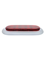 (BULK) 10 RED LED OVAL S/T/T LIGHT W/FLANGE + CHROME RIM (BULK) 10 RED LED OVAL S/T/T LIGHT W/FLANGE + CHROME RIM