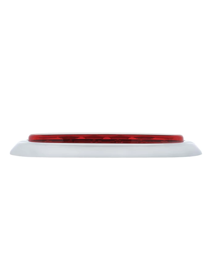 (BULK) 10 RED LED OVAL S/T/T LIGHT W/FLANGE + CHROME RIM (BULK) 10 RED LED OVAL S/T/T LIGHT W/FLANGE + CHROME RIM
