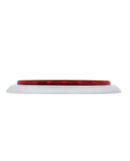 (BULK) 10 RED LED OVAL S/T/T LIGHT W/FLANGE + CHROME RIM (BULK) 10 RED LED OVAL S/T/T LIGHT W/FLANGE + CHROME RIM