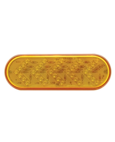 (CARD) 35 AMBER LED SEQUENTIAL OVAL TURN SIGNAL LIGHT - AMBER LENS (CARD) 35 AMBER LED SEQUENTIAL OVAL TURN SIGNAL LIGHT - AMBER LENS