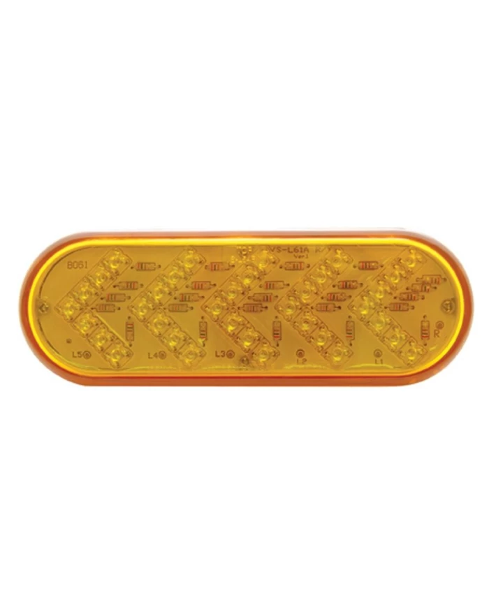 (CARD) 35 AMBER LED SEQUENTIAL OVAL TURN SIGNAL LIGHT - AMBER LENS (CARD) 35 AMBER LED SEQUENTIAL OVAL TURN SIGNAL LIGHT - AMBER LENS