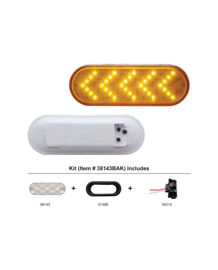 (BULK) 35 AMBER LED SEQUENTIAL OVAL TURN SIGNAL LIGHT - AMBER KIT (BULK) 35 AMBER LED SEQUENTIAL OVAL TURN SIGNAL LIGHT - AMBER KIT