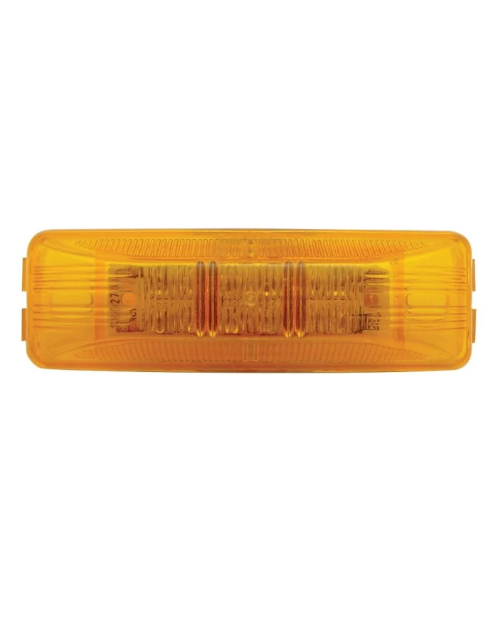 (CARD) 12 AMBER LED RECTANGULAR CLEARANCE/MARKER LIGHT - AMBER LENS