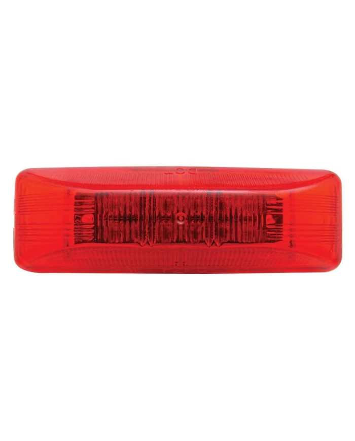 (CARD) 12 RED LED RECTANGULAR CLEARANCE/MARKER LIGHT - RED LENS