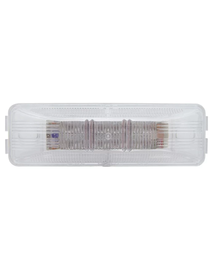 (CARD) 12 AMBER LED RECTANGULAR CLEARANCE/MARKER LIGHT -CLEAR LENS