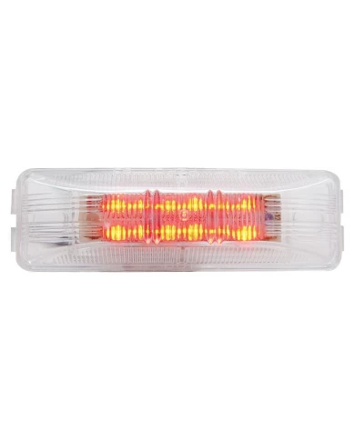 (CARD) 12 RED LED RECTANGULAR CLEARANCE/MARKER LIGHT -CLEAR LENS (CARD) 12 RED LED RECTANGULAR CLEARANCE/MARKER LIGHT -CLEAR LENS
