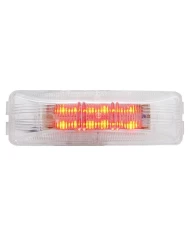(CARD) 12 RED LED RECTANGULAR CLEARANCE/MARKER LIGHT -CLEAR LENS