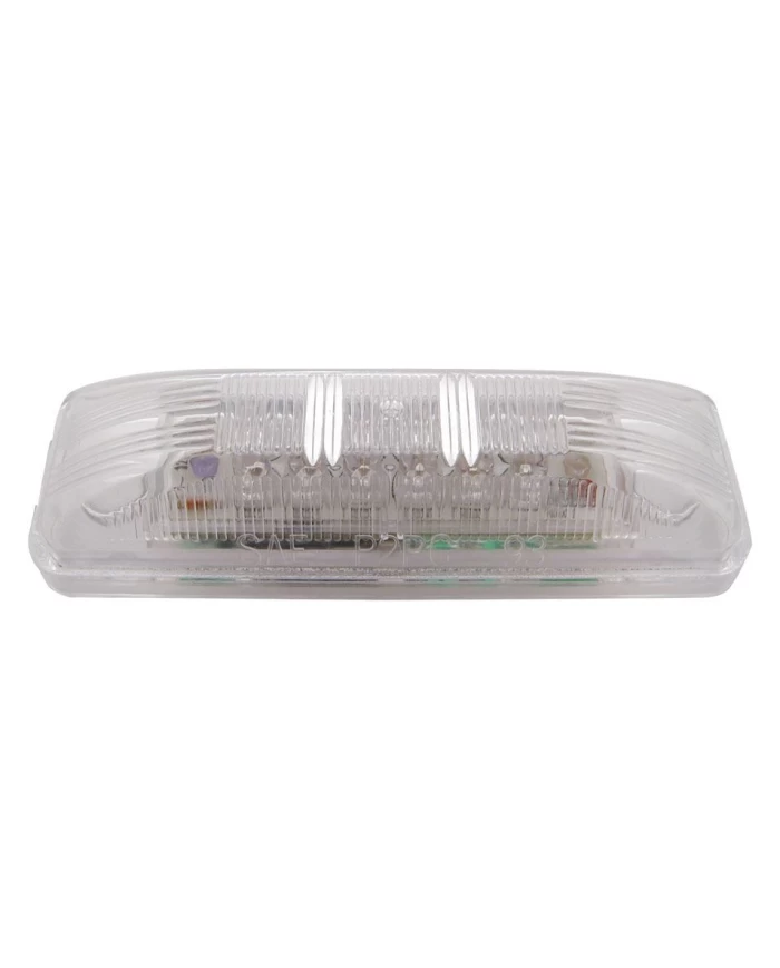 (CARD) 12 RED LED RECTANGULAR CLEARANCE/MARKER LIGHT -CLEAR LENS