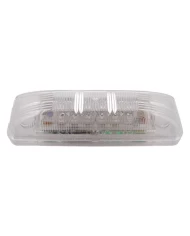 (CARD) 12 RED LED RECTANGULAR CLEARANCE/MARKER LIGHT -CLEAR LENS