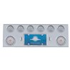 UP35058-SS Rear Center Panel With 2X 10 LED 4" Lights & 6X 13 LED 2.5" Lights & Visors -Red LED/Clear Lens