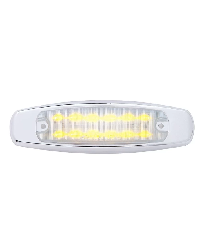 (CARD) 12 AMBER LED PETERBILT RECTANGULAR CLEARANCE/MARKER LIGHT - CLEAR LENS (CARD) 12 AMBER LED PETERBILT RECTANGULAR CLEARANCE/MARKER LIGHT - CLEAR LENS