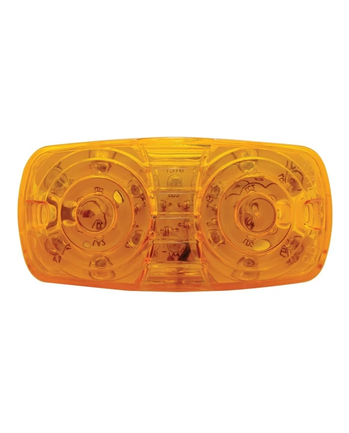 (CARD) 16 AMBER LED RECTANGULAR "TIGER EYE" CLEARANCE/MARKER LIGHT - AMBER LENS (CARD) 16 AMBER LED RECTANGULAR "TIGER EYE" CLEARANCE/MARKER LIGHT - AMBER LENS