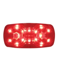 (CARD) 16 RED LED RECTANGULAR "TIGER EYE" CLEARANCE/MARKER LIGHT - RED LENS