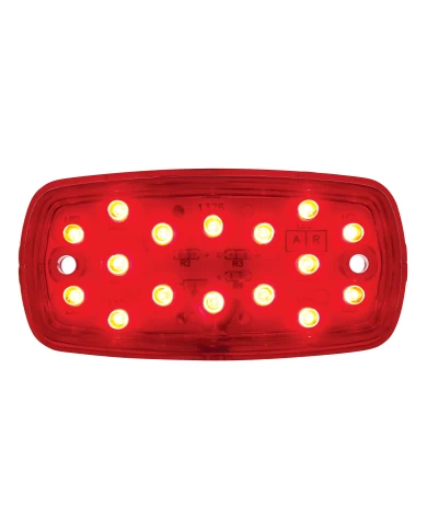 (CARD) 16 LED RECTANGULAR CLEARANCE/MARKER LIGHT 2 WIRES - RED TIGER EYE 2 WIRE BASE ONLY (CARD) 16 LED RECTANGULAR CLEARANCE/MARKER LIGHT 2 WIRES - RED TIGER EYE 2 WIRE BASE ONLY