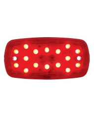 (CARD) 16 LED RECTANGULAR CLEARANCE/MARKER LIGHT 2 WIRES - RED TIGER EYE 2 WIRE BASE ONLY