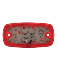 (CARD) 16 LED RECTANGULAR CLEARANCE/MARKER LIGHT 2 WIRES - RED TIGER EYE 2 WIRE BASE ONLY