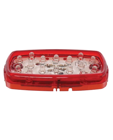 (CARD) 16 LED RECTANGULAR CLEARANCE/MARKER LIGHT 2 WIRES - RED TIGER EYE 2 WIRE BASE ONLY (CARD) 16 LED RECTANGULAR CLEARANCE/MARKER LIGHT 2 WIRES - RED TIGER EYE 2 WIRE BASE ONLY