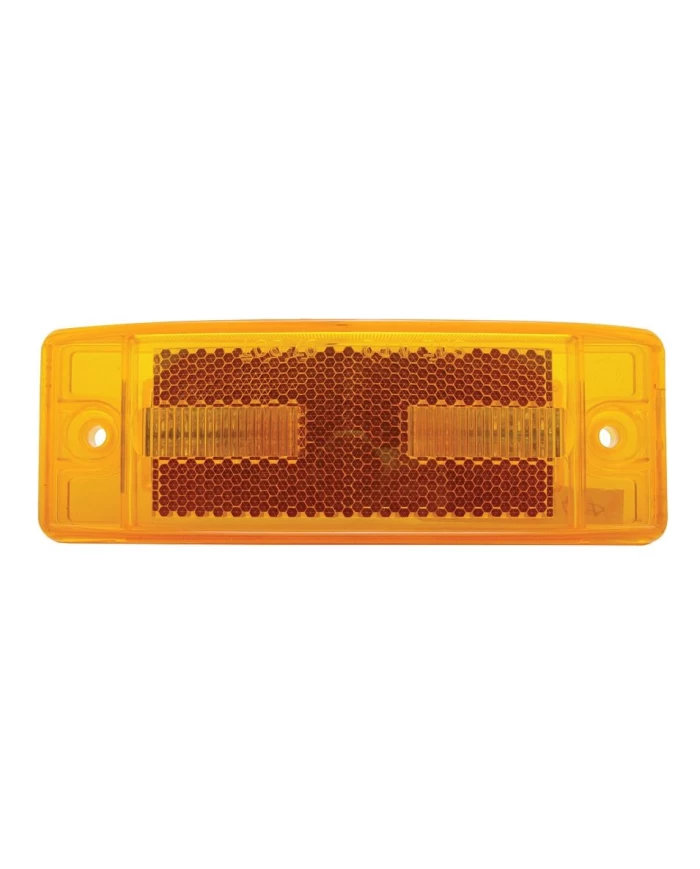 (CARD) 16 AMBER LED RECTANGULAR CLEARANCE/MARKER LIGHT - AMBER LENS