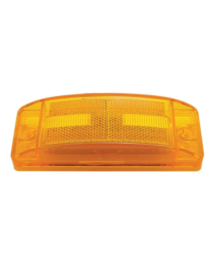 (CARD) 16 AMBER LED RECTANGULAR CLEARANCE/MARKER LIGHT - AMBER LENS