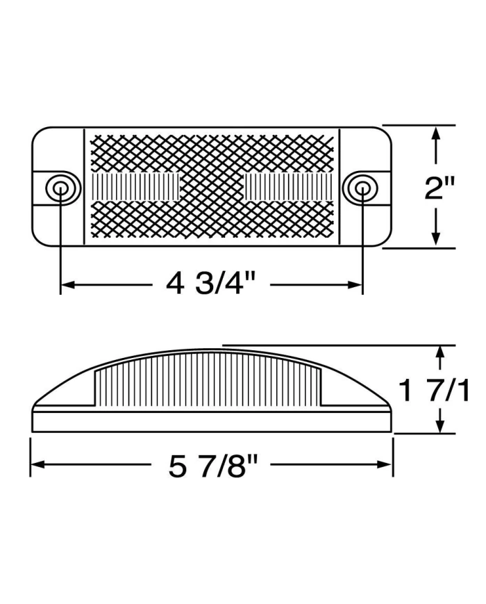 (CARD) 16 AMBER LED RECTANGULAR CLEARANCE/MARKER LIGHT - AMBER LENS