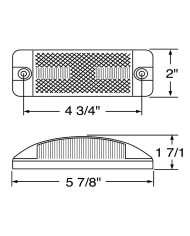 (CARD) 16 AMBER LED RECTANGULAR CLEARANCE/MARKER LIGHT - AMBER LENS