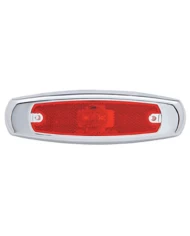 *CLOSEOUT* (CARD) 2 LED PETERBILT RECTANGULAR MARKER LIGHT W/ CHROME PLASTIC BEZEL - RED LED *CLOSEOUT* (CARD) 2 LED PETERBILT RECTANGULAR MARKER LIGHT W/ CHROME PLASTIC BEZEL - RED LED