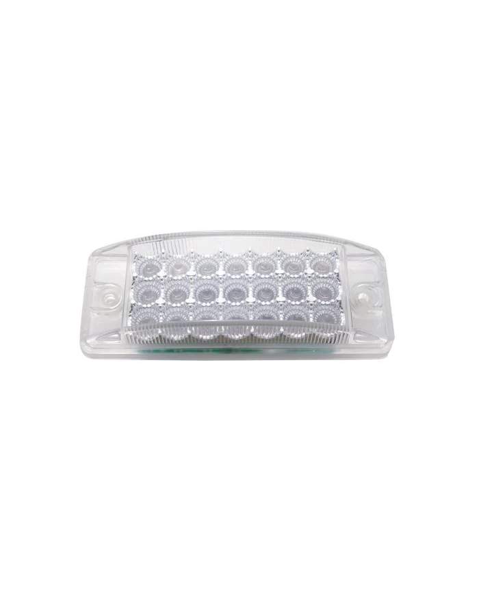 (CARD) 21 AMBER LED RECTANGULAR CLEARANCE/MARKER REFLECTOR LIGHT - CLEAR LENS