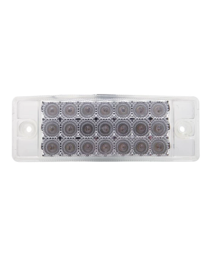 (BULK) 21 AMBER LED RECTANGULAR CLEARANCE/MARKER REFLECTOR LIGHT - CLEAR LENS