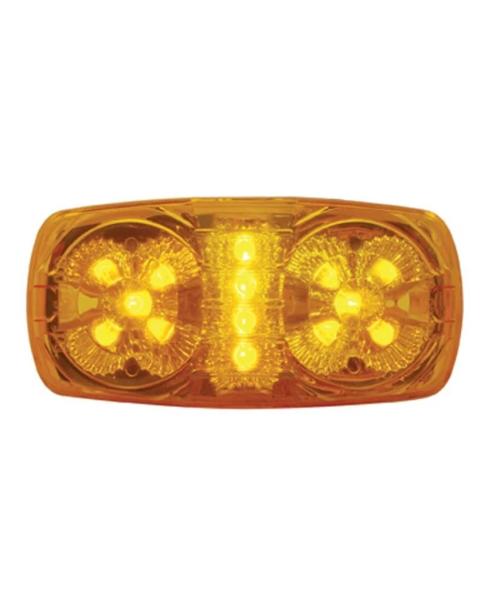 (CARD) 14 AMBER LED RECTANGULAR "TIGER EYE" CLEARANCE/MARKER LIGHT W/ REFLECTOR - AMBER LENS (CARD) 14 AMBER LED RECTANGULAR "TIGER EYE" CLEARANCE/MARKER LIGHT W/ REFLECTOR - AMBER LENS
