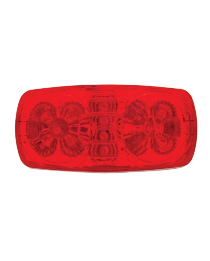 (CARD) 14 RED LED RECTANGULAR "TIGER EYE" CLEARANCE/MARKER LIGHT W/ REFLECTOR - RED LENS (CARD) 14 RED LED RECTANGULAR "TIGER EYE" CLEARANCE/MARKER LIGHT W/ REFLECTOR - RED LENS