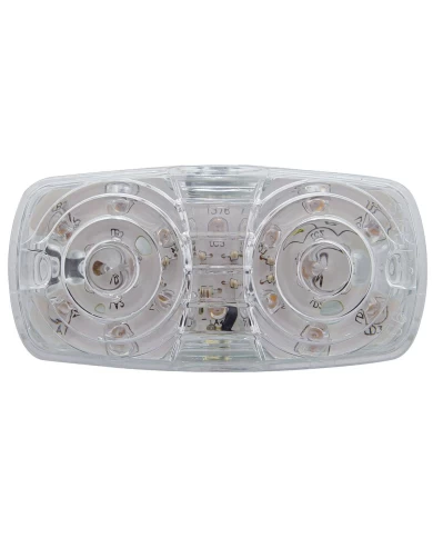 (CARD) 16 RED LED RECTANGULAR "TIGER EYE" CLEARANCE/MARKER LIGHT W/ 2 PLUG - CLEAR LENS (CARD) 16 RED LED RECTANGULAR "TIGER EYE" CLEARANCE/MARKER LIGHT W/ 2 PLUG - CLEAR LENS
