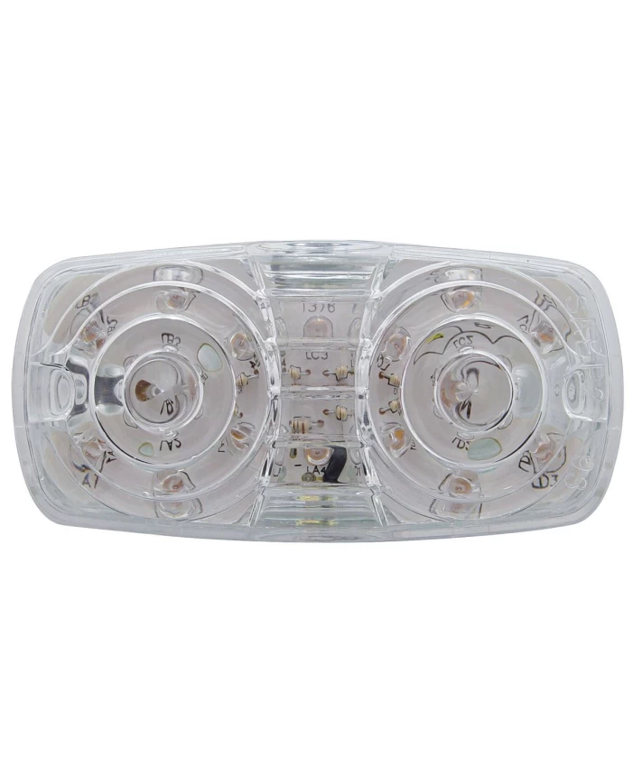 (CARD) 16 RED LED RECTANGULAR "TIGER EYE" CLEARANCE/MARKER LIGHT W/ 2 PLUG - CLEAR LENS (CARD) 16 RED LED RECTANGULAR "TIGER EYE" CLEARANCE/MARKER LIGHT W/ 2 PLUG - CLEAR LENS