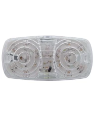 (CARD) 16 RED LED RECTANGULAR "TIGER EYE" CLEARANCE/MARKER LIGHT W/ 2 PLUG - CLEAR LENS (CARD) 16 RED LED RECTANGULAR "TIGER EYE" CLEARANCE/MARKER LIGHT W/ 2 PLUG - CLEAR LENS