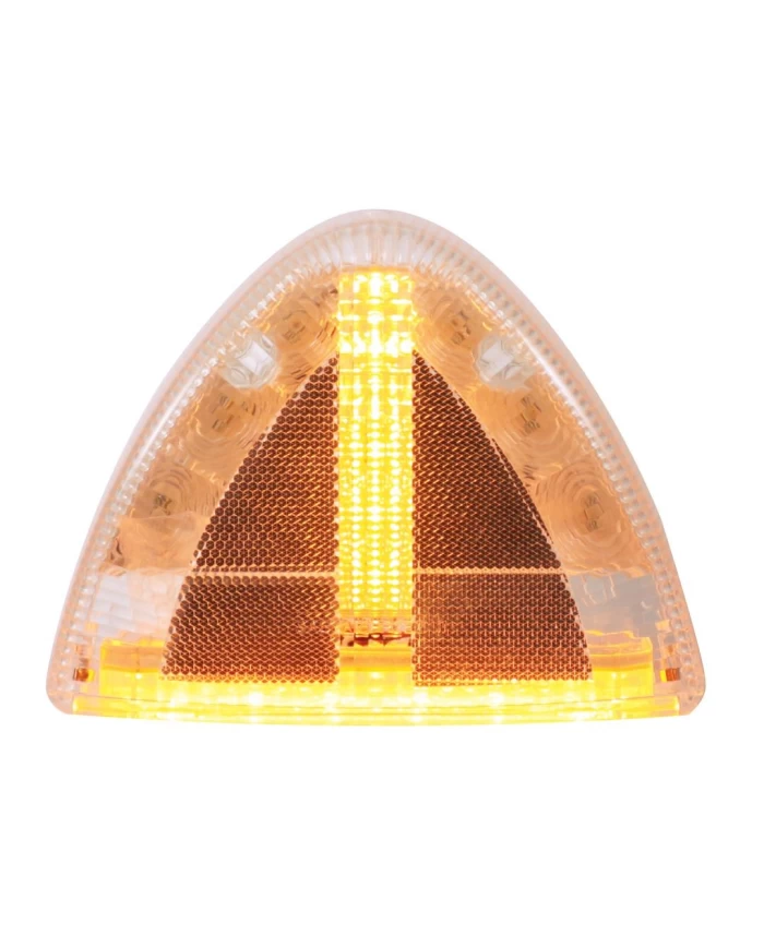 (CARD) 30 LED PETERBILT FRONT TURN SIGNAL LIGHT - LOW PROFILE, AMBER/CLEAR LENS (CARD) 30 LED PETERBILT FRONT TURN SIGNAL LIGHT - LOW PROFILE, AMBER/CLEAR LENS