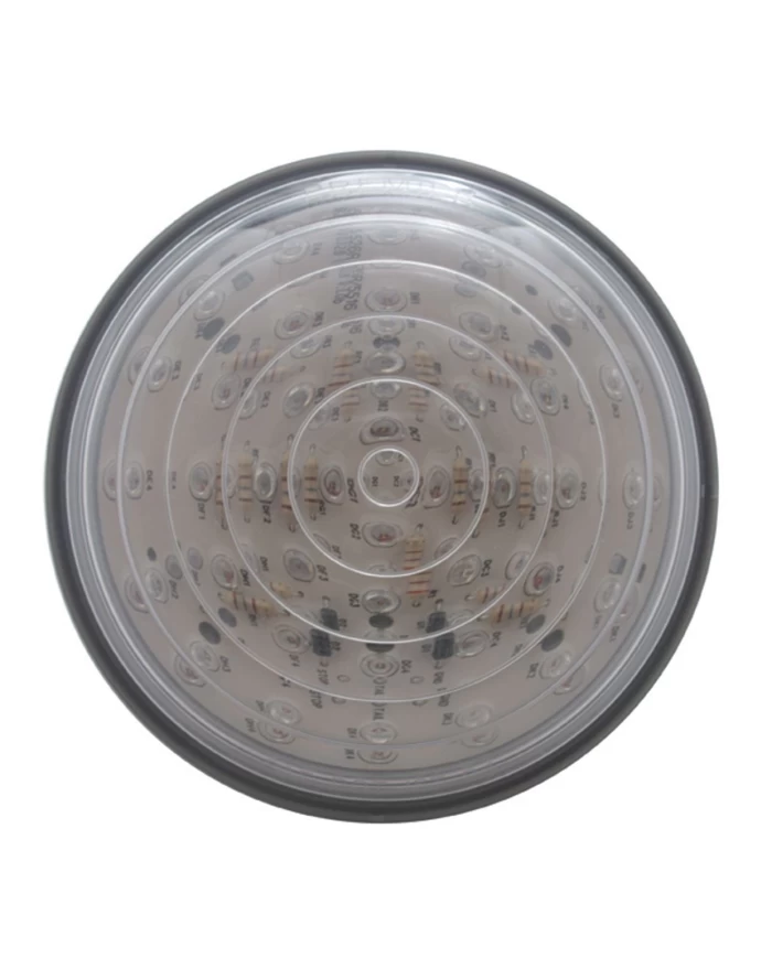 (CARD) 40 RED LED 4" ROADSTER S/T/T LIGHT - CLEAR LENS