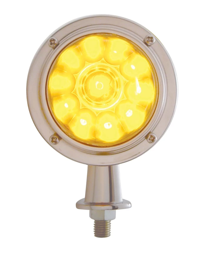 (CARD) 11 AMBER LED WATERMELON HONDA LIGHT W/ 1 1/8" ARM - AMBER LENS