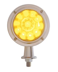 (CARD) 11 AMBER LED WATERMELON HONDA LIGHT W/ 1 1/8" ARM - AMBER LENS