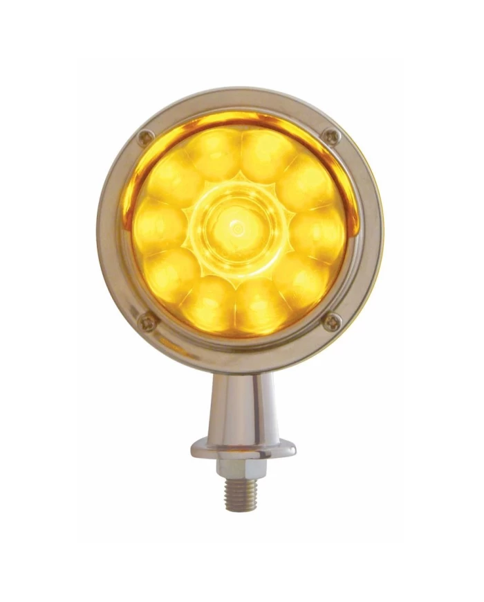 (CARD) 11 AMBER LED WATERMELON HONDA LIGHT W/ 1 1/8" ARM & VISOR - AMBER LENS