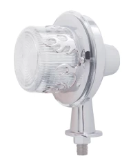 (CARD) 13 AMBER LED HONDA LIGHT W/ 1 1/8" ARM & FLAME BEZEL - CLEAR LENS (CARD) 13 AMBER LED HONDA LIGHT W/ 1 1/8" ARM & FLAME BEZEL - CLEAR LENS