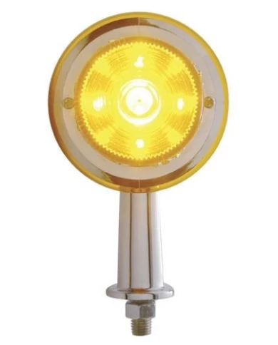 (CARD) 13 AMBER LED HONDA LIGHT W/ 2 1/8" ARM & FLAME BEZEL - AMBER LENS (CARD) 13 AMBER LED HONDA LIGHT W/ 2 1/8" ARM & FLAME BEZEL - AMBER LENS