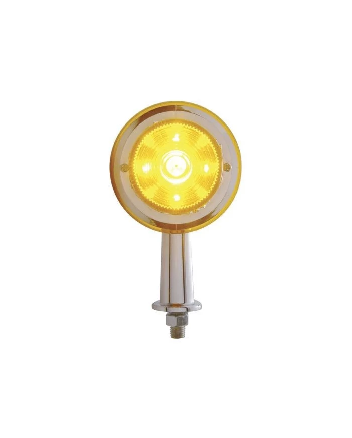 (CARD) 13 AMBER LED HONDA LIGHT W/ 2 1/8" ARM & FLAME BEZEL - AMBER LENS