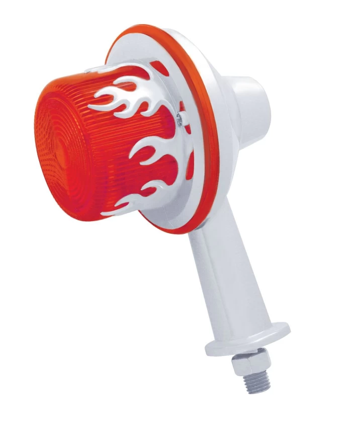 (CARD) 13 RED LED HONDA LIGHT W/ 2 1/8" ARM & FLAME BEZEL - RED LENS