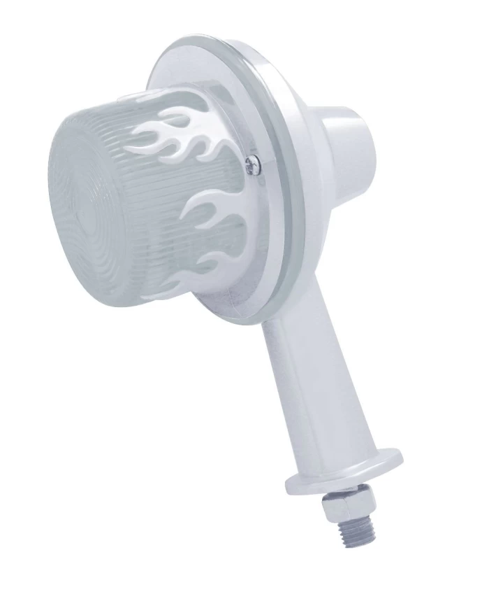 (CARD) 13 AMBER LED HONDA LIGHT W/ 2 1/8" ARM & FLAME BEZEL - CLEAR LENS