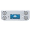 UP35123-Chrome Rear Center Panel With Four 7 LED 4" Reflector Lights & Visors - Red LED/Clear Lens