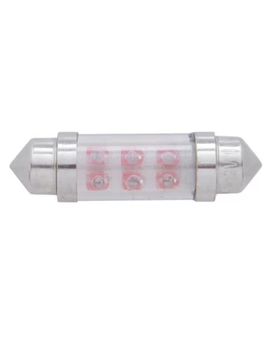 (2/CARD) 6 RED MICRO LED 36 MM DOME LIGHT BULB (2/CARD) 6 RED MICRO LED 36 MM DOME LIGHT BULB